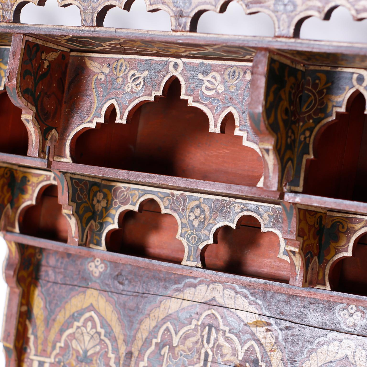 Hand-Painted Moroccan Painted Wall Shelf or Bracket