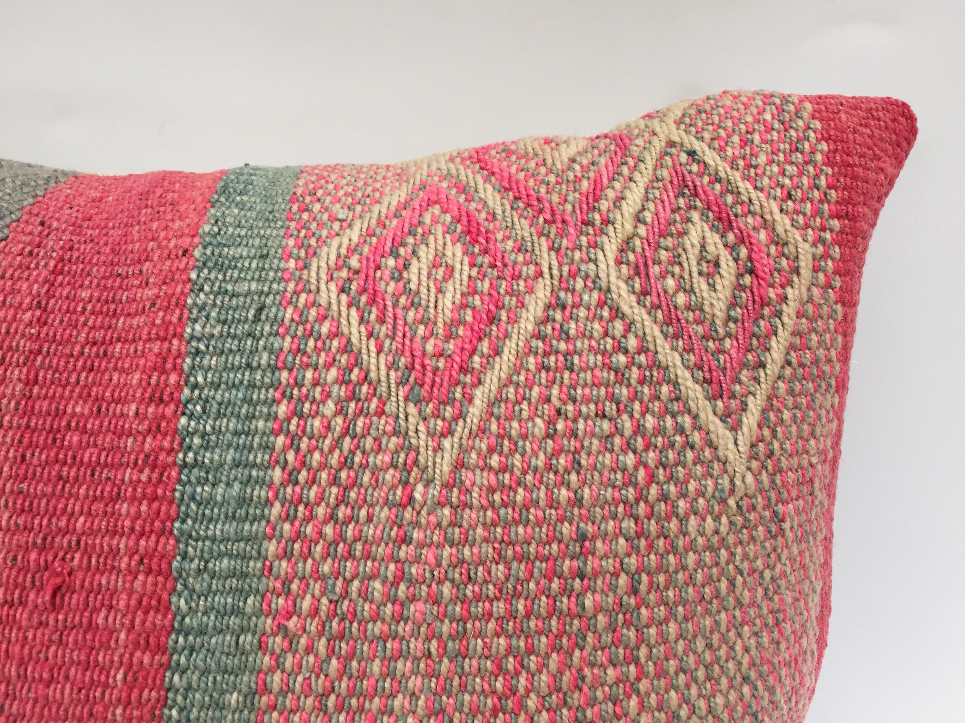 Hand-Knotted Moroccan Pastel Colors Bohemian Tribal Throw Pillows