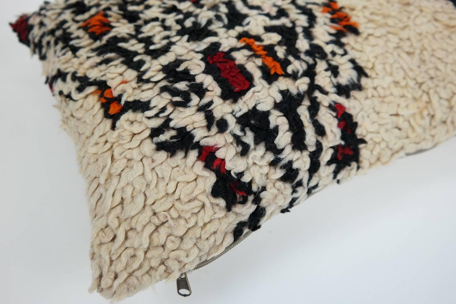 Wool Moroccan Pillow Beni Ourain Pillow from Morocco Berber Cushion