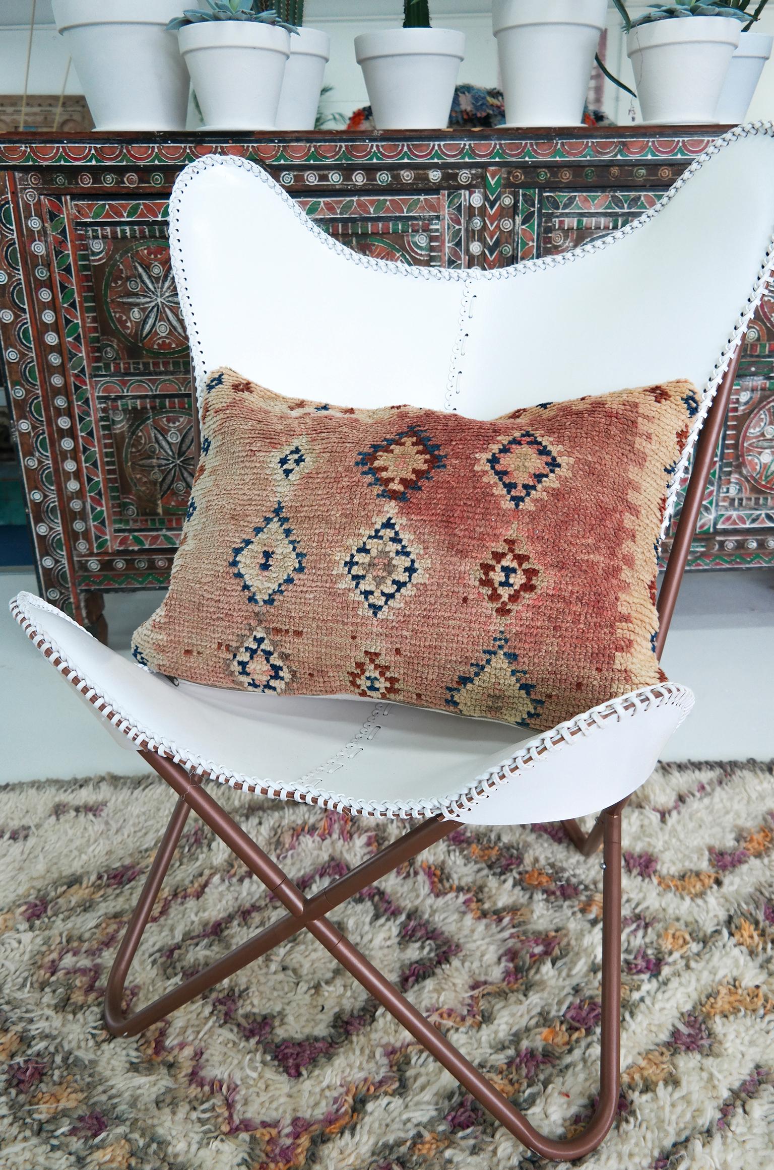Woven Moroccan Pillow Bohemian Berber Cushion from Morocco