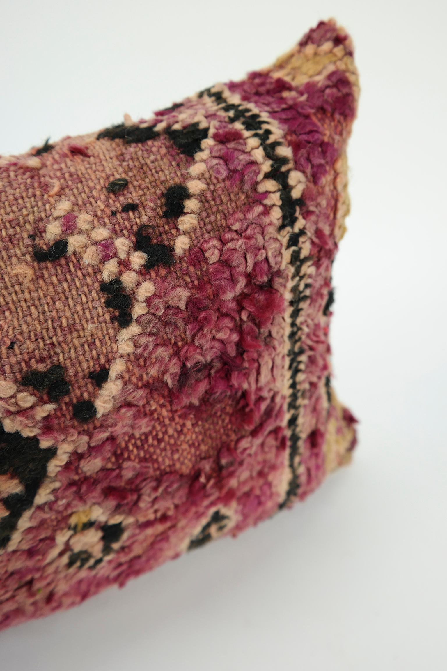 Mid-20th Century Moroccan Pillow Bohemian Berber Cushion from Morocco