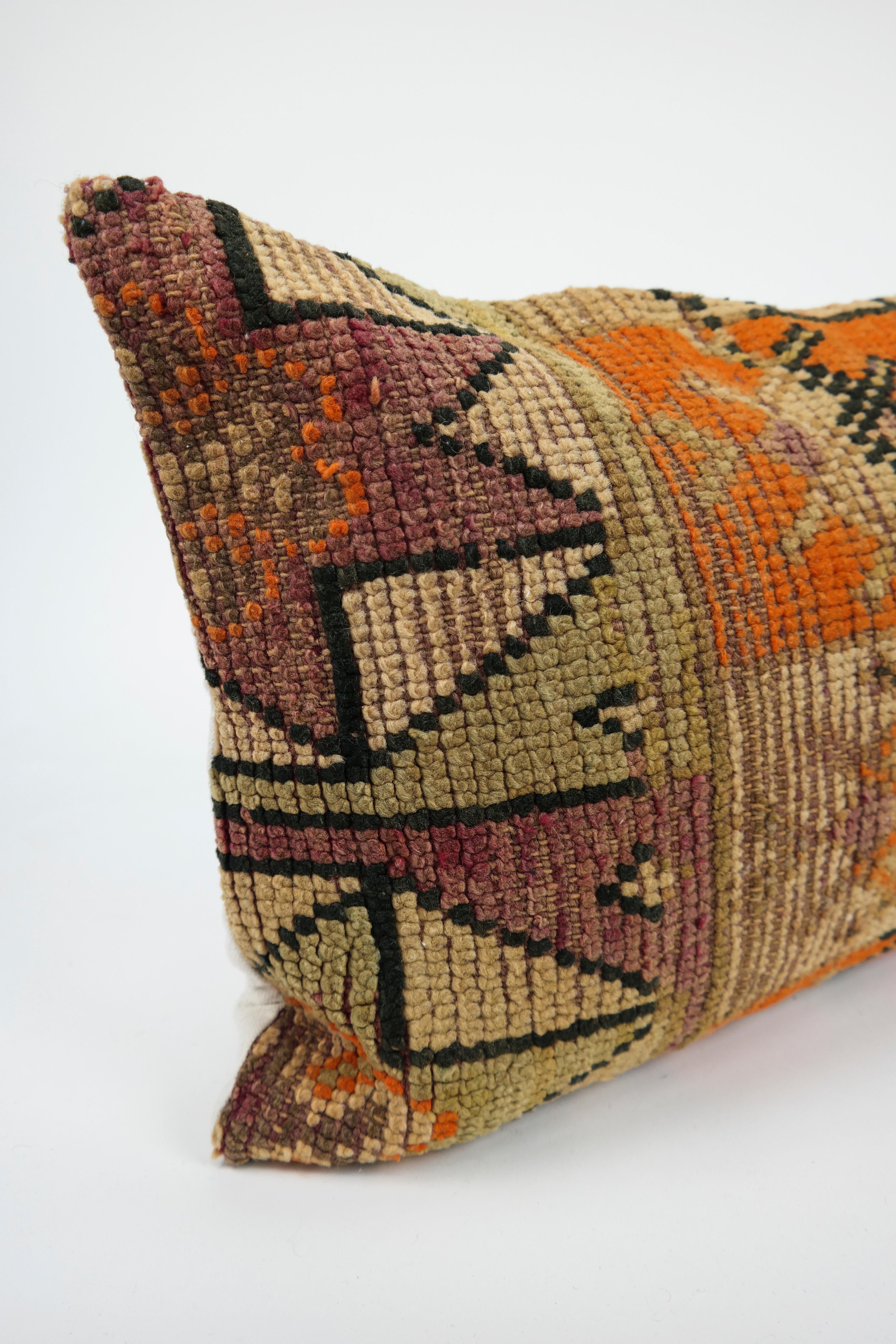 Wool Moroccan Pillow Bohemian Berber Cushion from Morocco