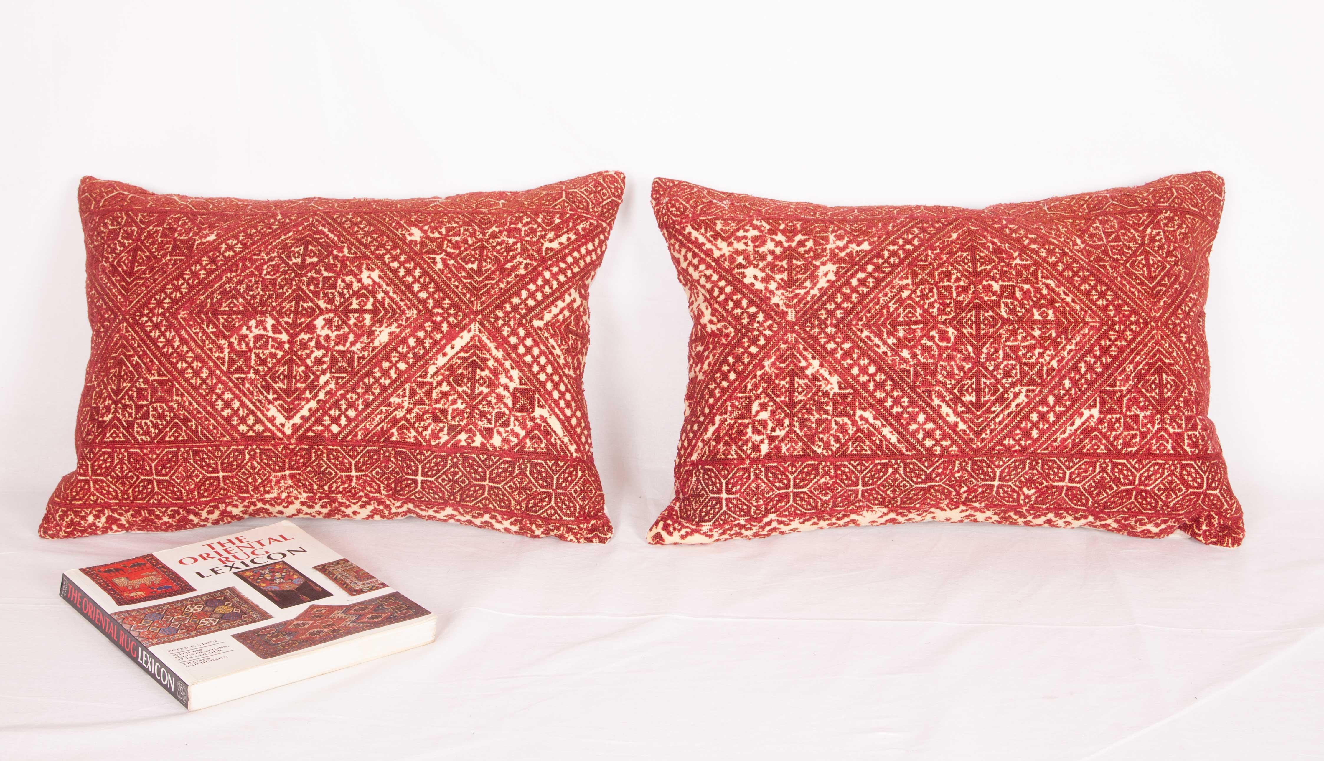 Suzani Moroccan Pillow Cases Fashioned from a Fez Embroidery, Early 20th Century