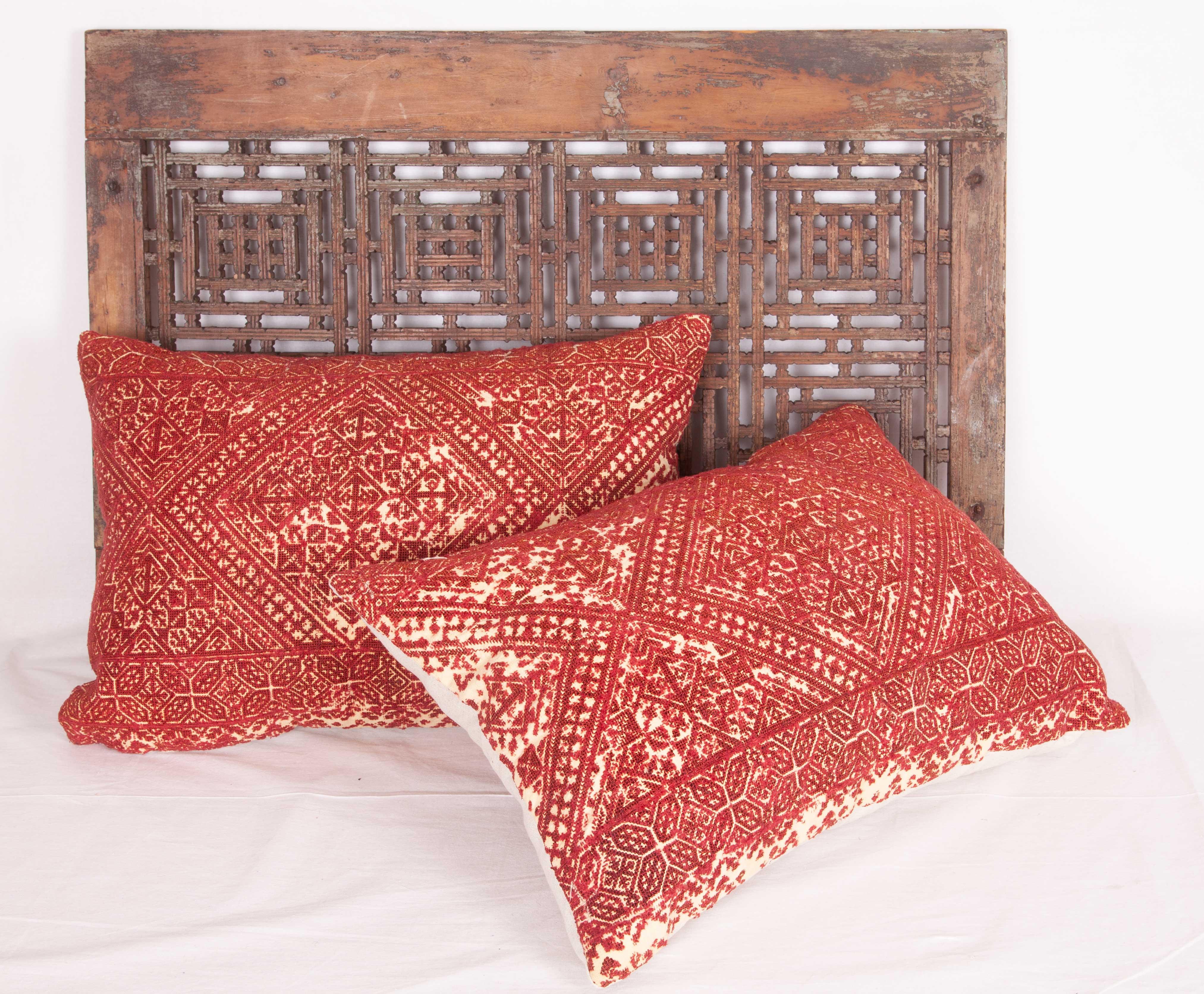 Moroccan Pillow Cases Fashioned from a Fez Embroidery, Early 20th Century 1