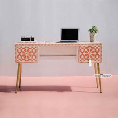 Moroccan Pink Bone Inlay Work Desk by House of Jaipur