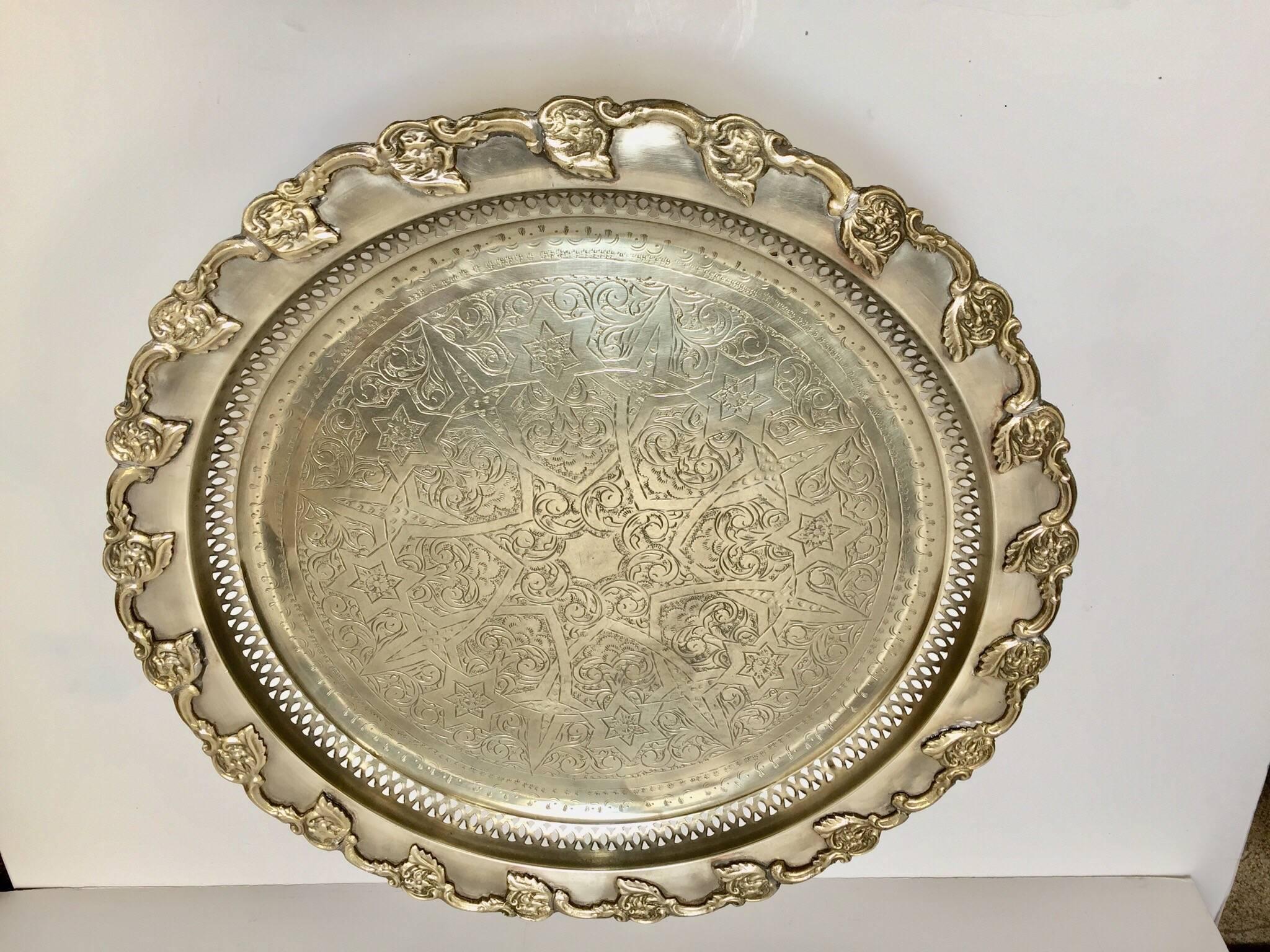 moroccan silver tray