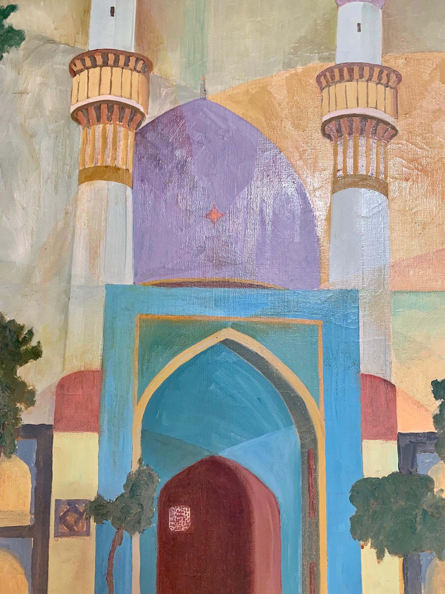 Moroccan Post Modern Painting In Excellent Condition For Sale In Dallas, TX
