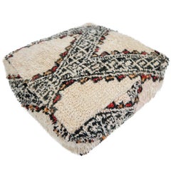 Vintage Moroccan Pouf Natural Floor Cushion Morocco Ottoman