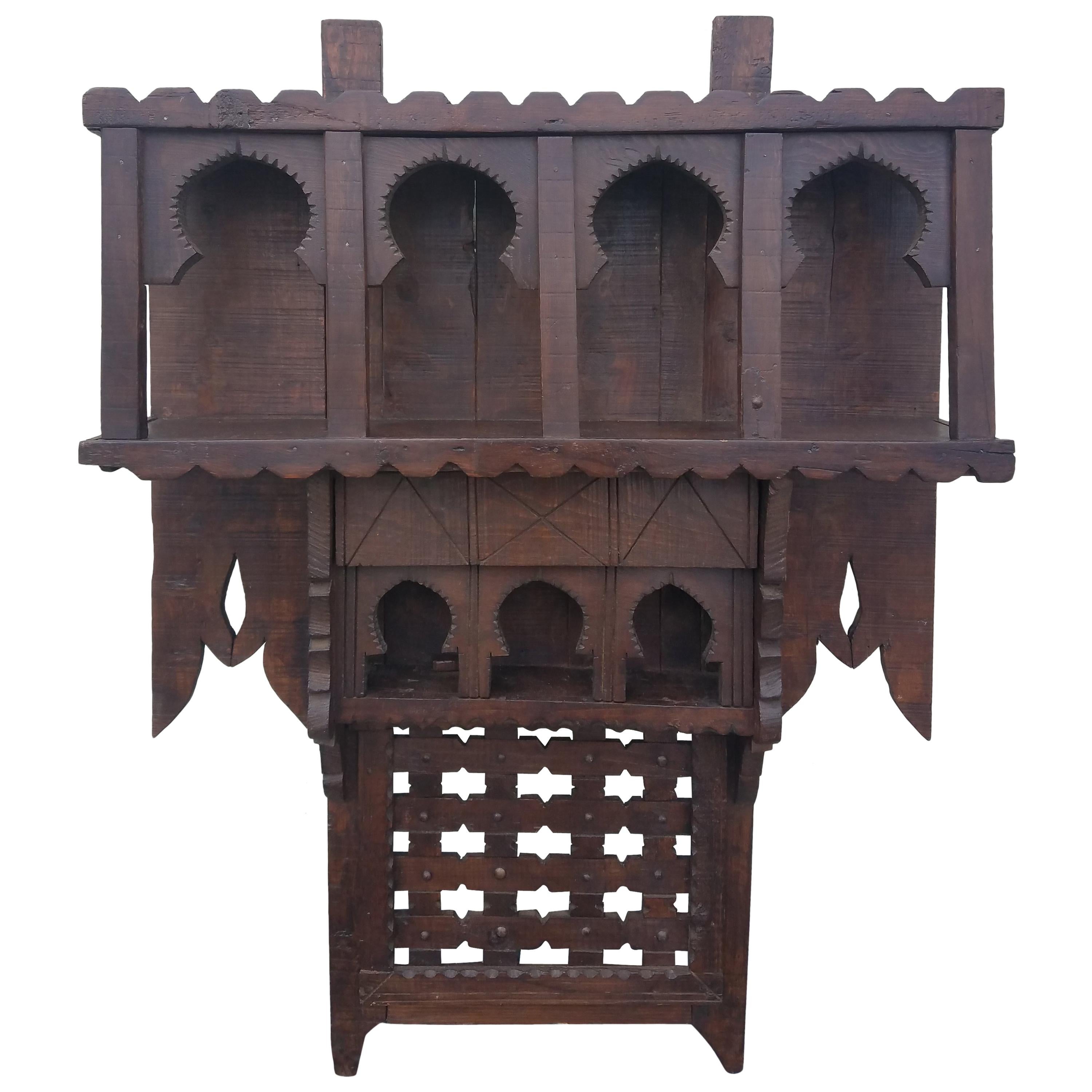 Moroccan Reclaimed Wood Wall Shelf, Ben 2 For Sale