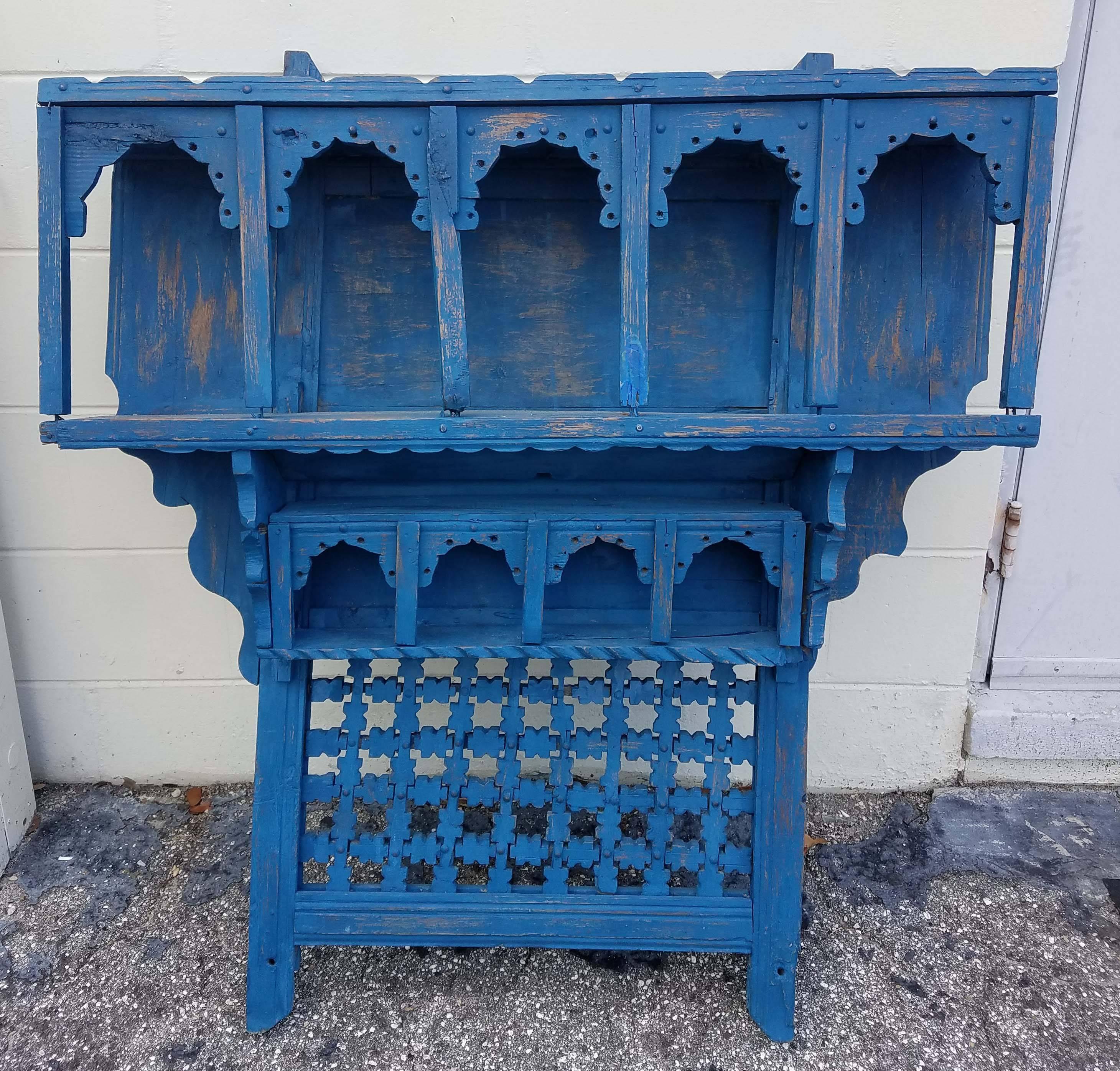 Moroccan Reclaimed Wood Wall Shelf, Diaz In Good Condition For Sale In Orlando, FL