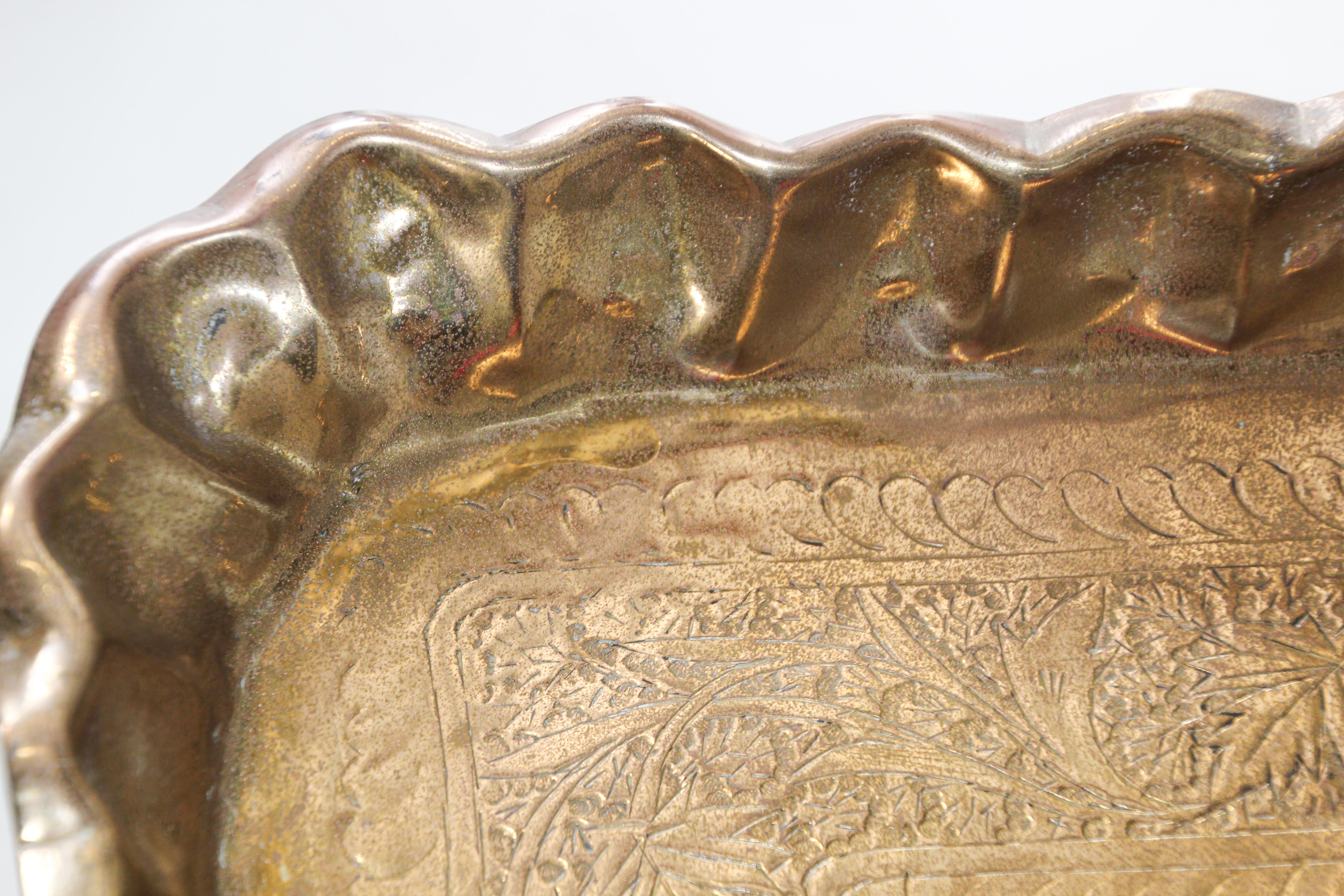 Moorish Rectangular Brass Tray Coffee Table 4