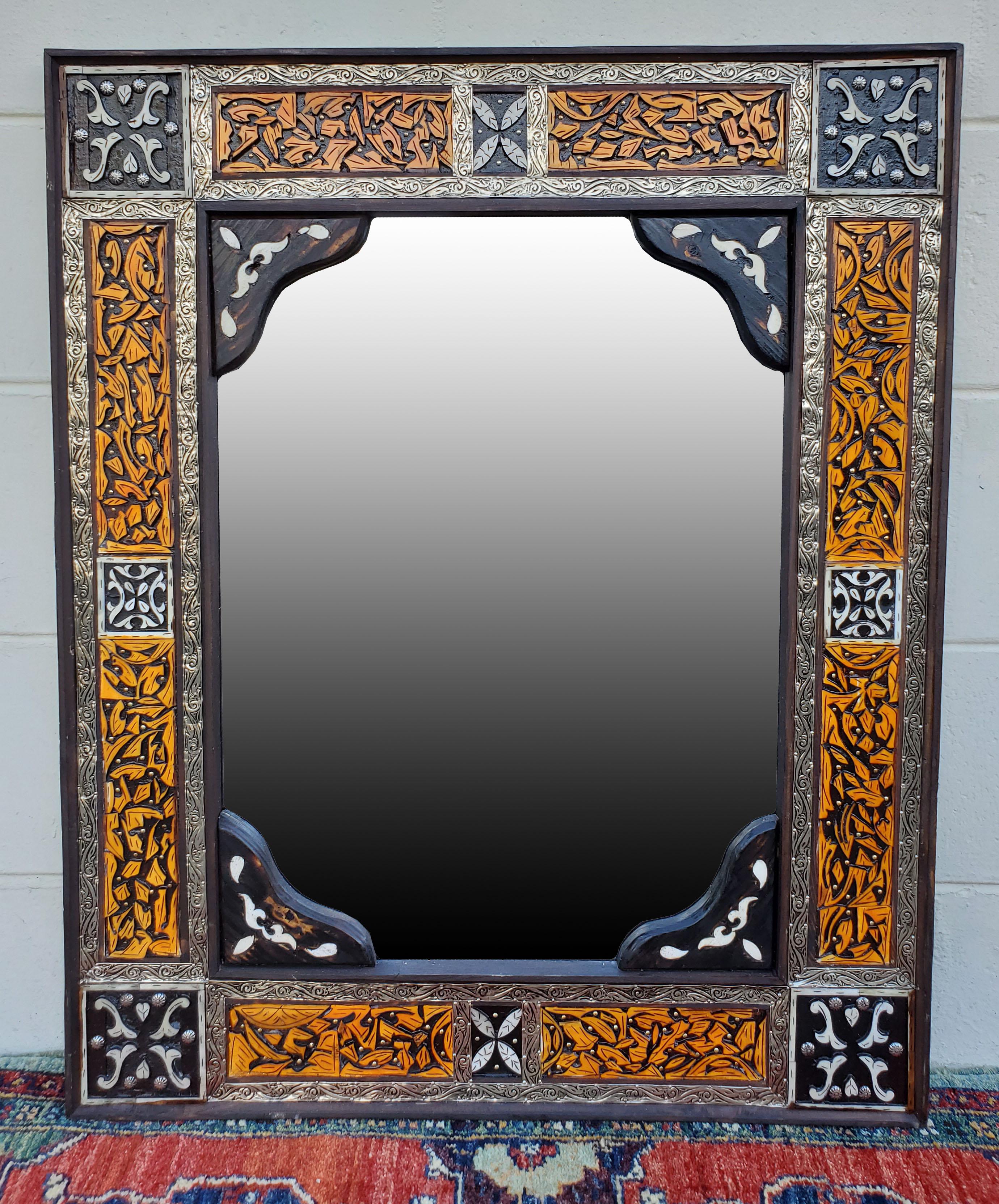 Hand-Crafted Moroccan Rectangular Camel Bone Mirror, 107MLM24 For Sale