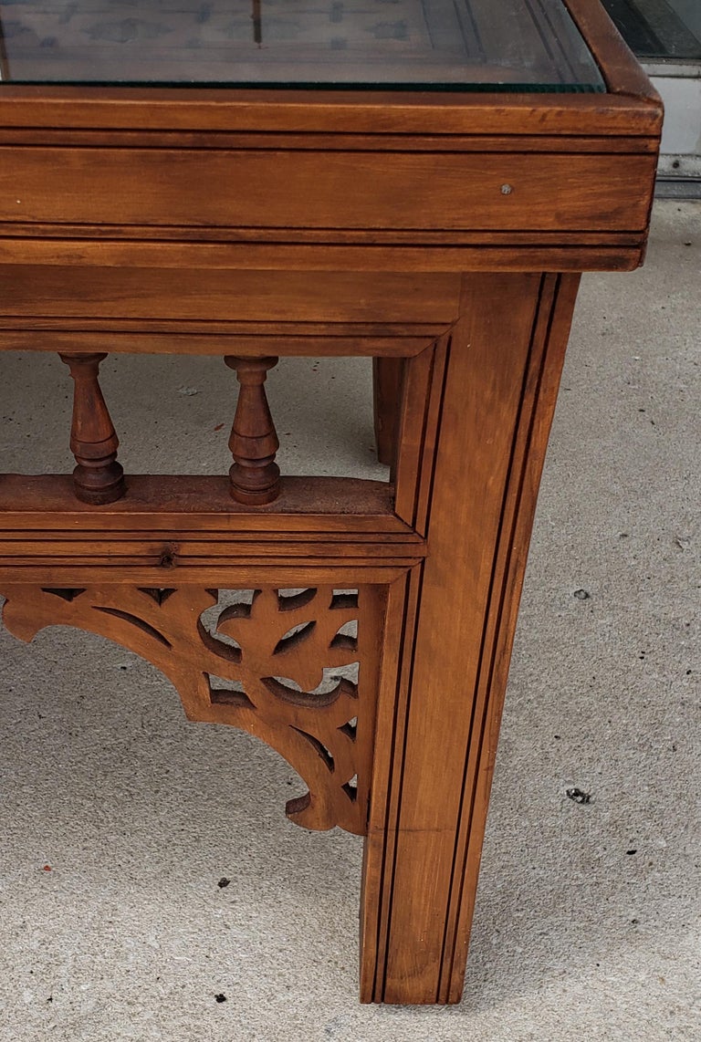 Moroccan Rectangular Coffee Table, Cedar Wood For Sale at 1stDibs