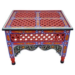 Moroccan Rectangular Wooden Side Table, 13LM24
