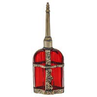 Moroccan Black Glass Perfume Bottle Sprinkler with Metal Overlay For ...