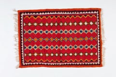 Moroccan Red Small Rug, a Pair