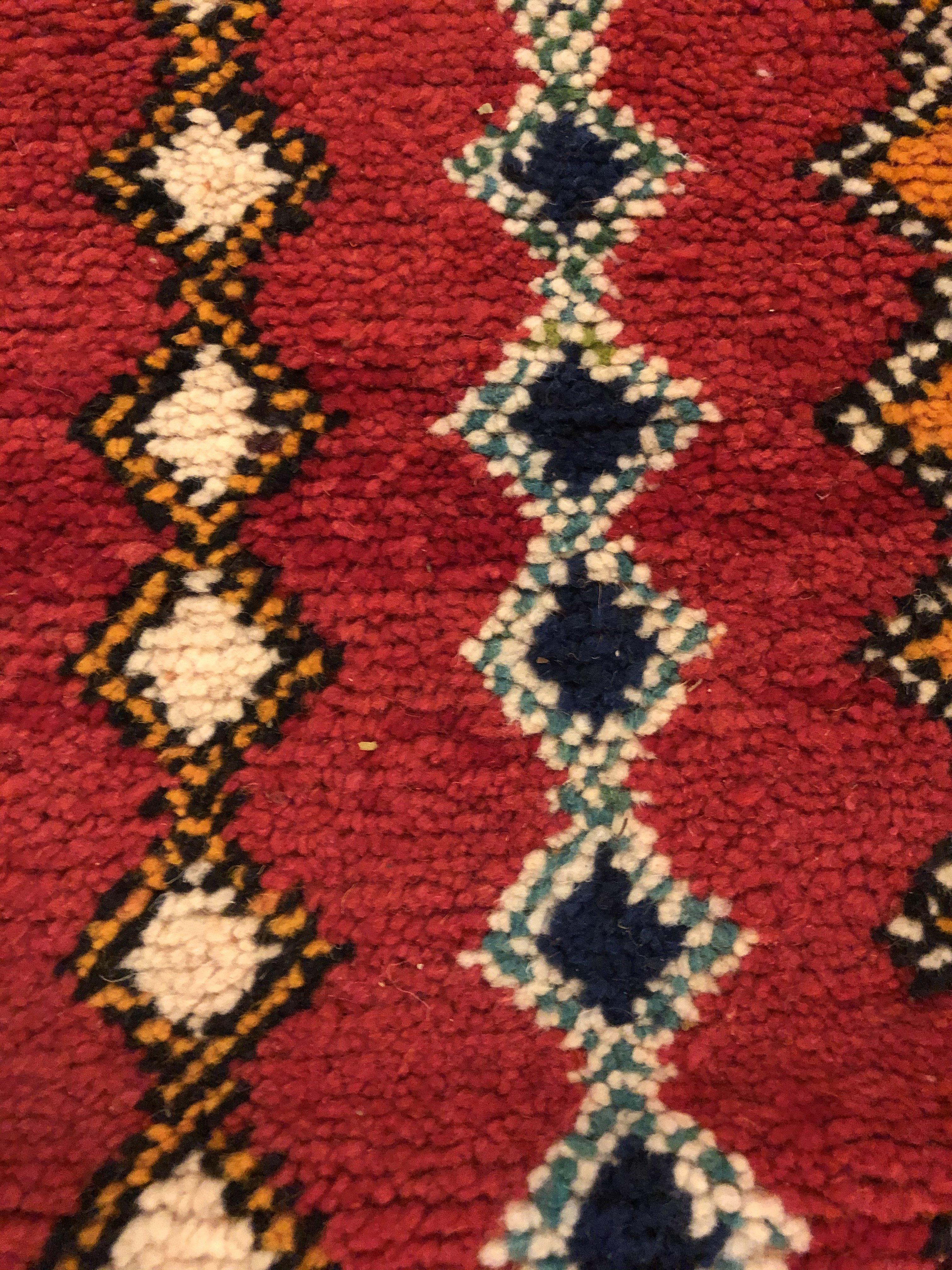 Moroccan Red Small Rug, a Pair 1