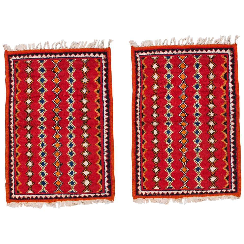 Vibrant Red Moroccan Rug For Sale at 1stDibs