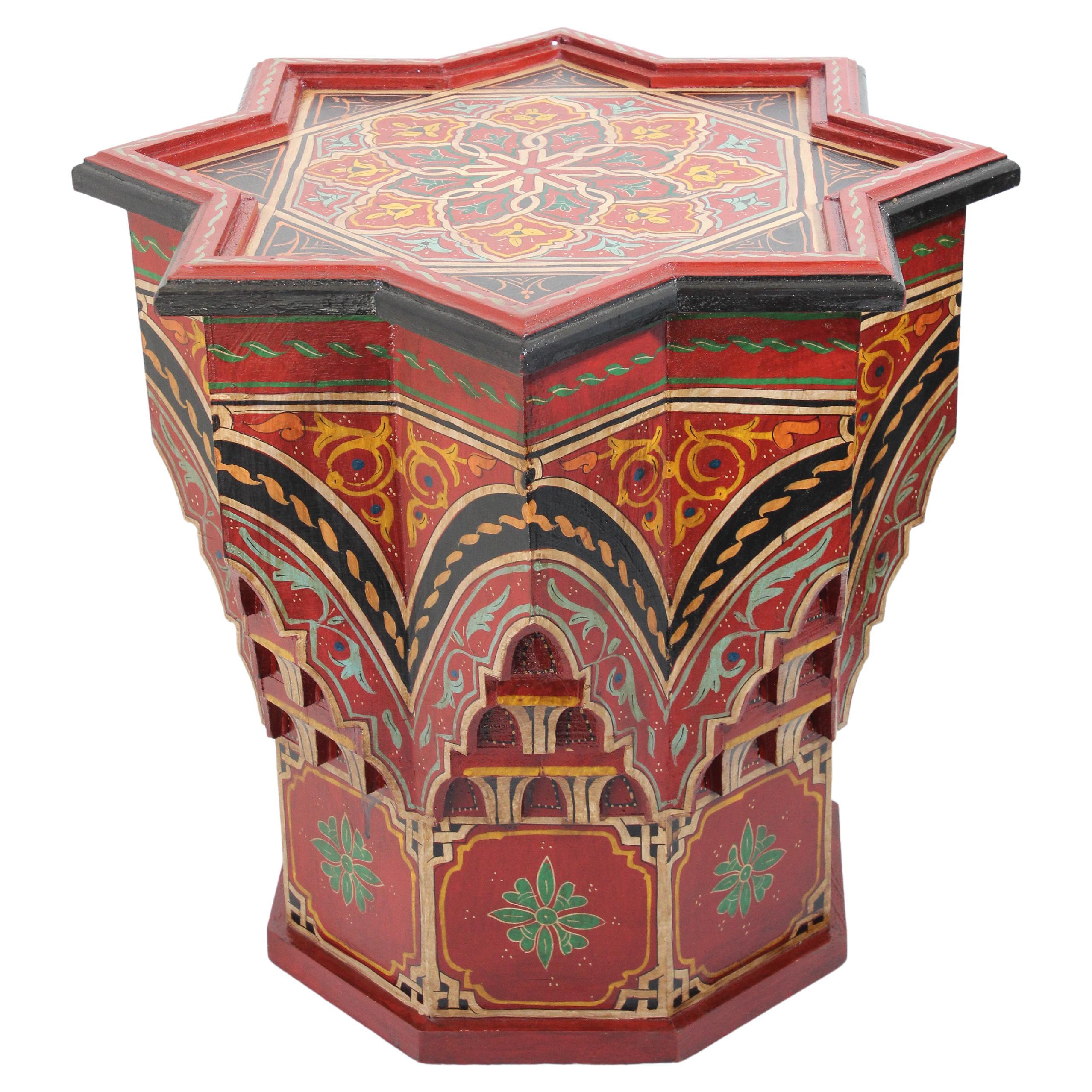 Moroccan HandPainted Side Table at 1stDibs