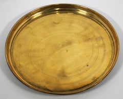 Plateau rond marocain en laiton antique