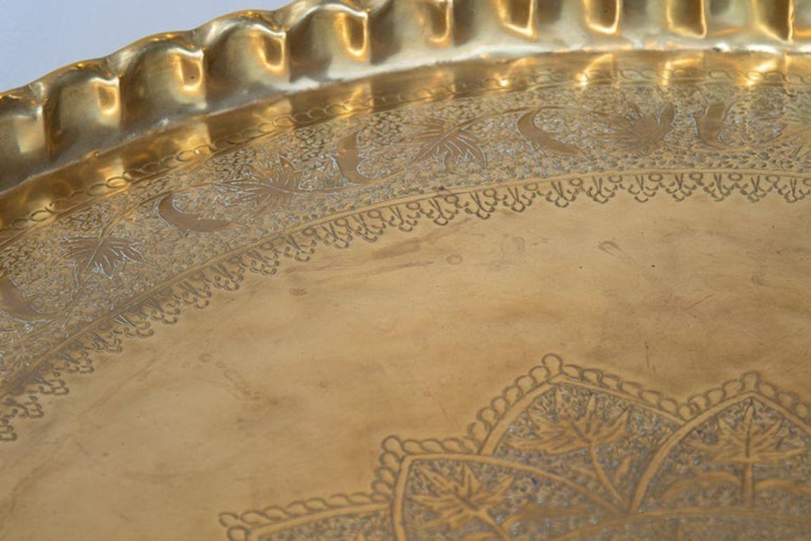 round brass tray coffee table