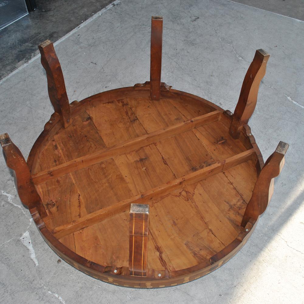 20th Century Moroccan Round Coffee Table Inlaid Marquetry