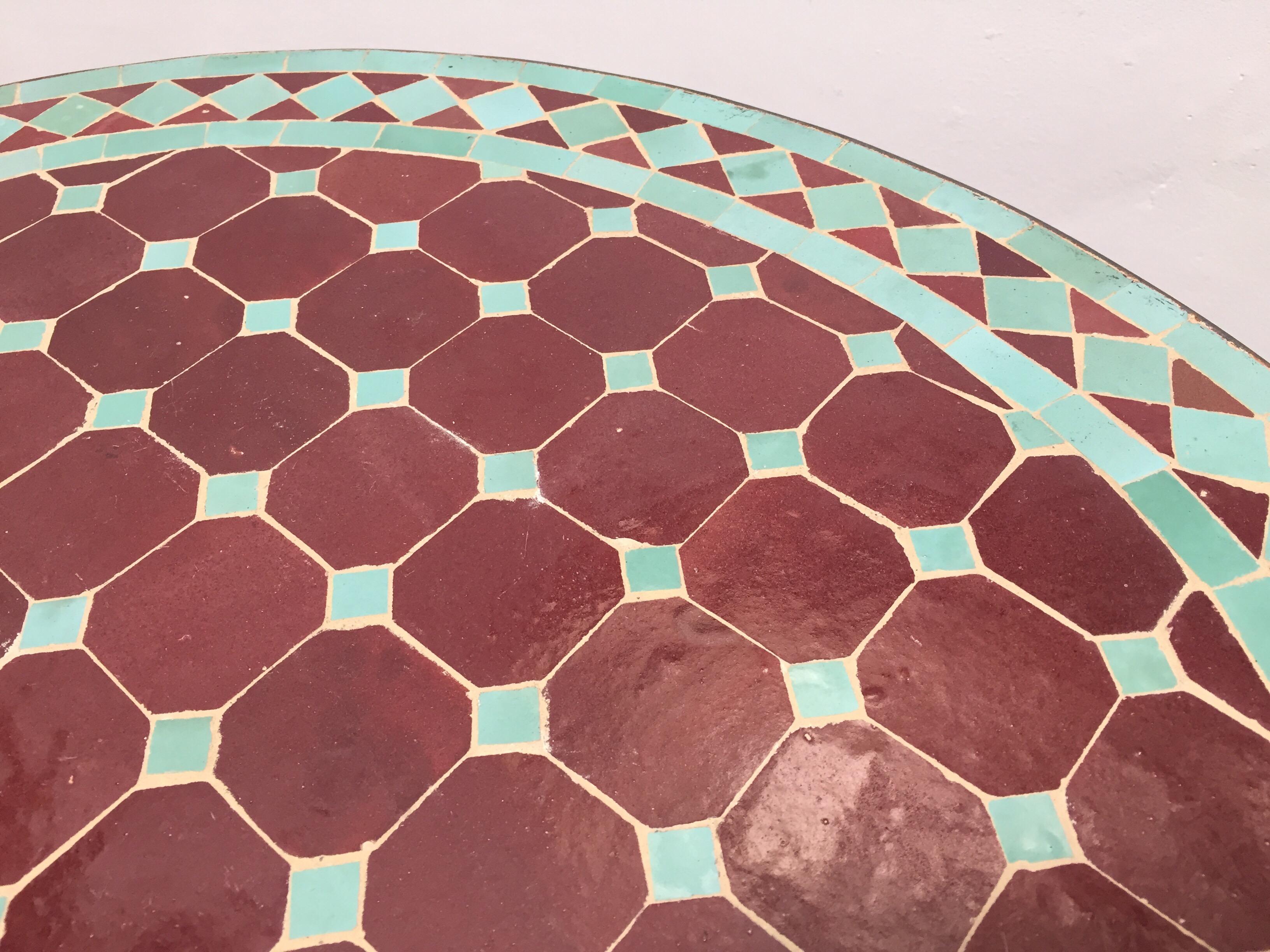 Moroccan Round Mosaic Tile Bistro Table Indoor or Outdoor 1