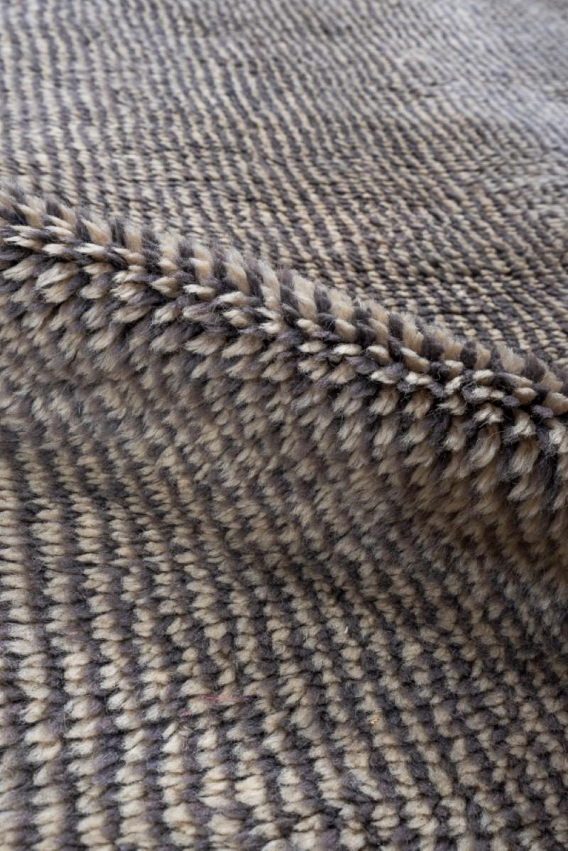 Wool Moroccan Rug 3'8x10 Wide Runner Kellegi with Pinstripe Design