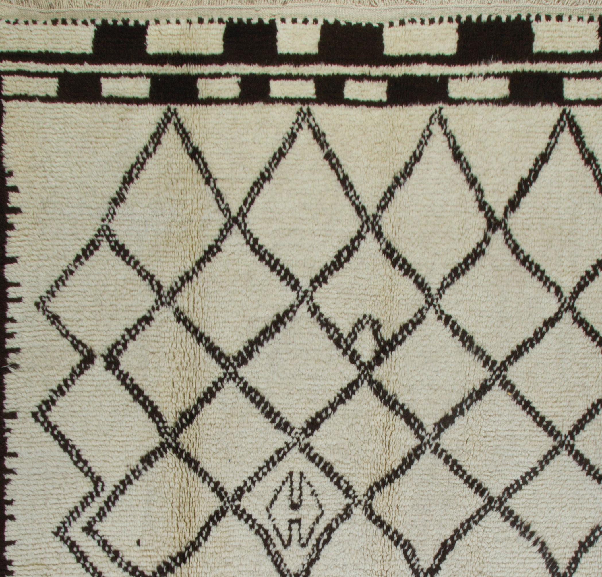Hand-Knotted Moroccan Rug 6x9 ft For Sale