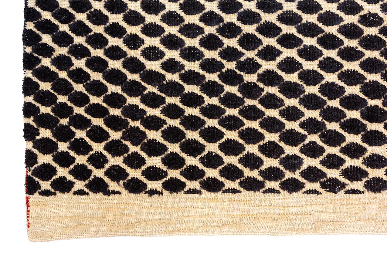 Contemporary Moroccan Rug Bee Honeycomb Design For Sale