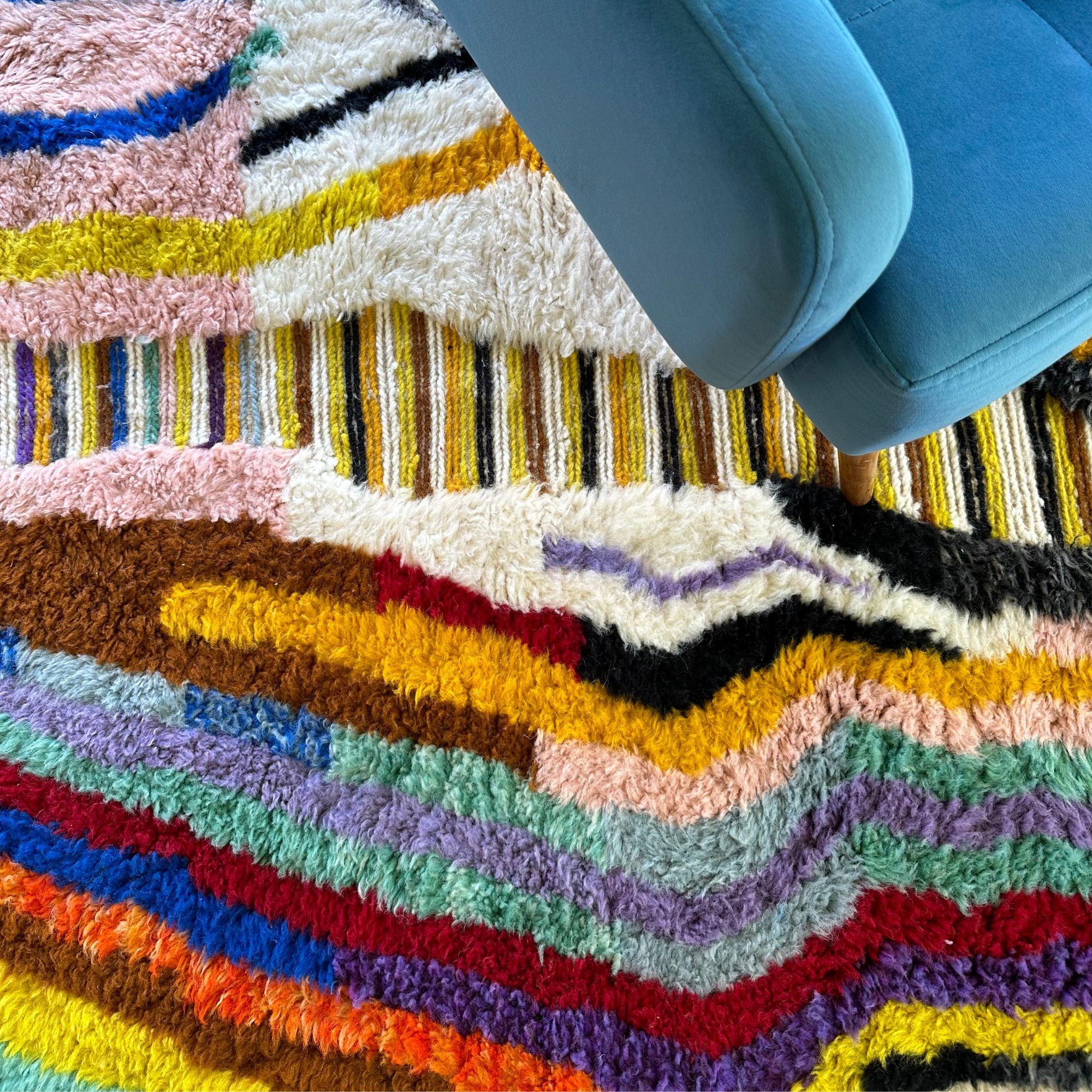 Moroccan Rug Berber Odyssey, Handwoven Multicolor Berber Rug, 6.5x10 FT ...