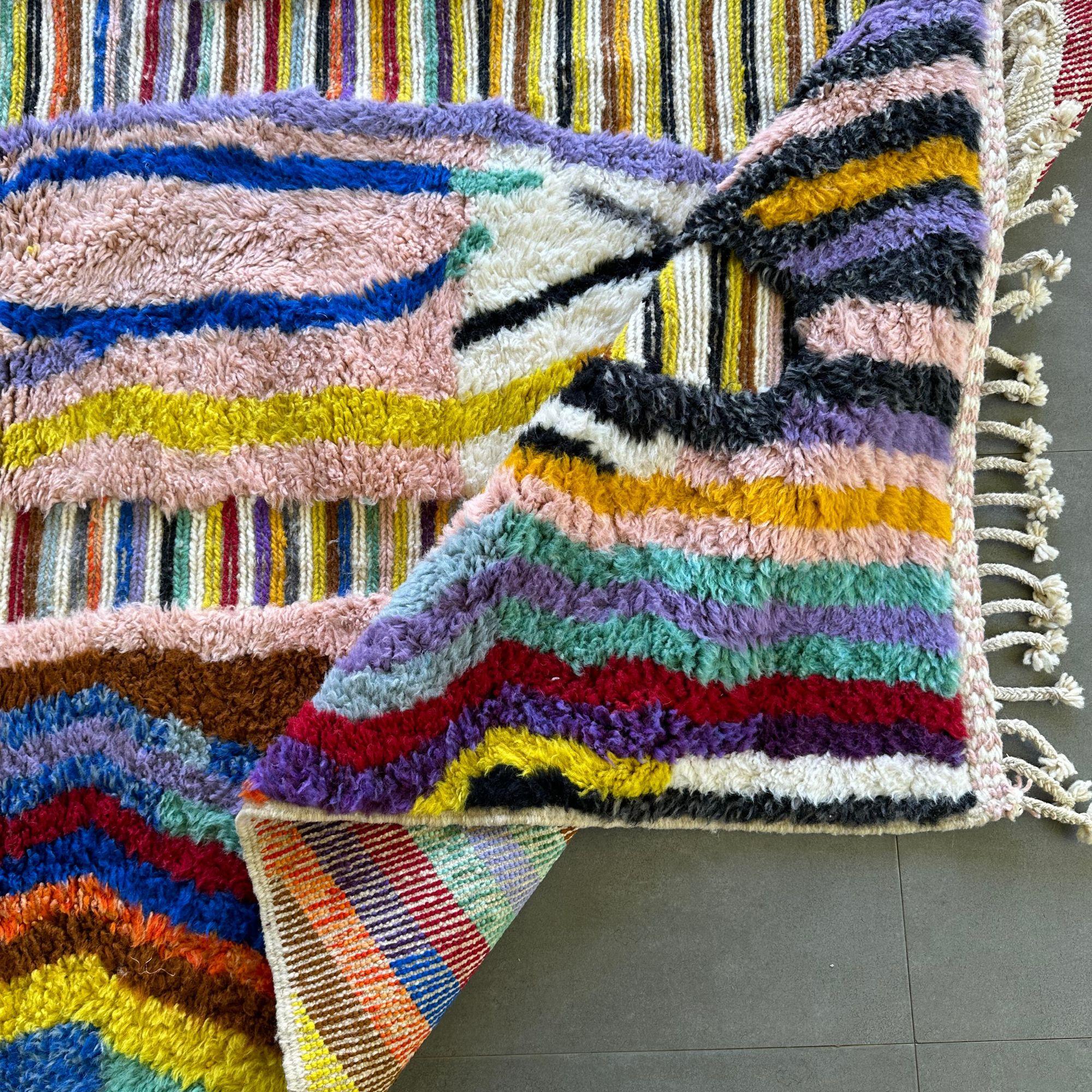 Moroccan Rug Berber Odyssey, Handwoven Multicolor Berber Rug, 6.5x10 FT ...