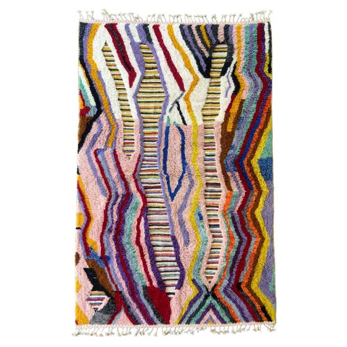 Moroccan Rug Berber Odyssey, Handwoven Multicolor Berber Rug, 6.5x10 FT ...