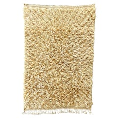 Moroccan Rug Celestial Charm, Luxurious Cream high Pile Moroccan Rug, 5x8 FT