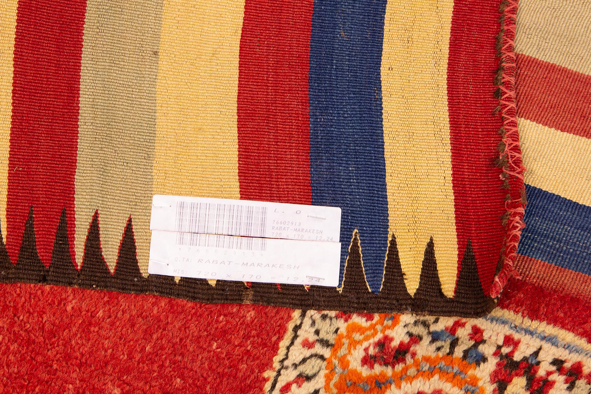 Moroccan Rug Extra Long Multi-Color For Sale 6