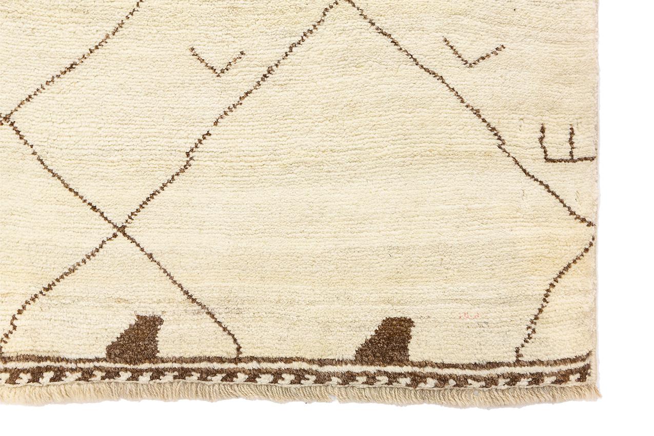 Marokkanischer Teppich Handgeknüpft Echte Wolle (21. Jahrhundert und zeitgenössisch) im Angebot