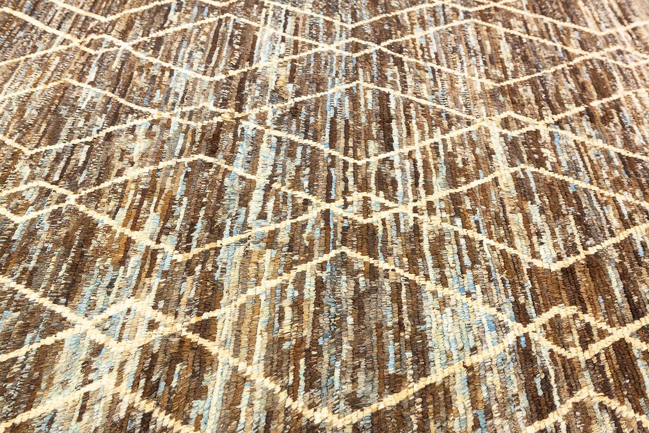 Hand-Crafted Moroccan Rug Handcrafted Genuine Wool For Sale