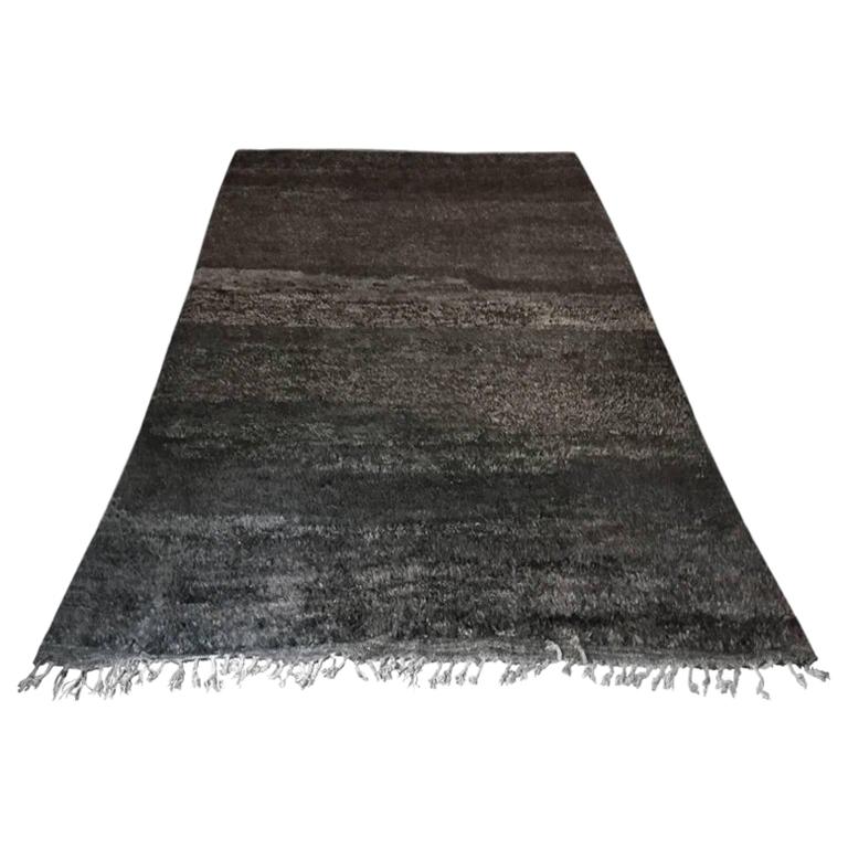 Moroccan Rug in Black, Browns and Grays