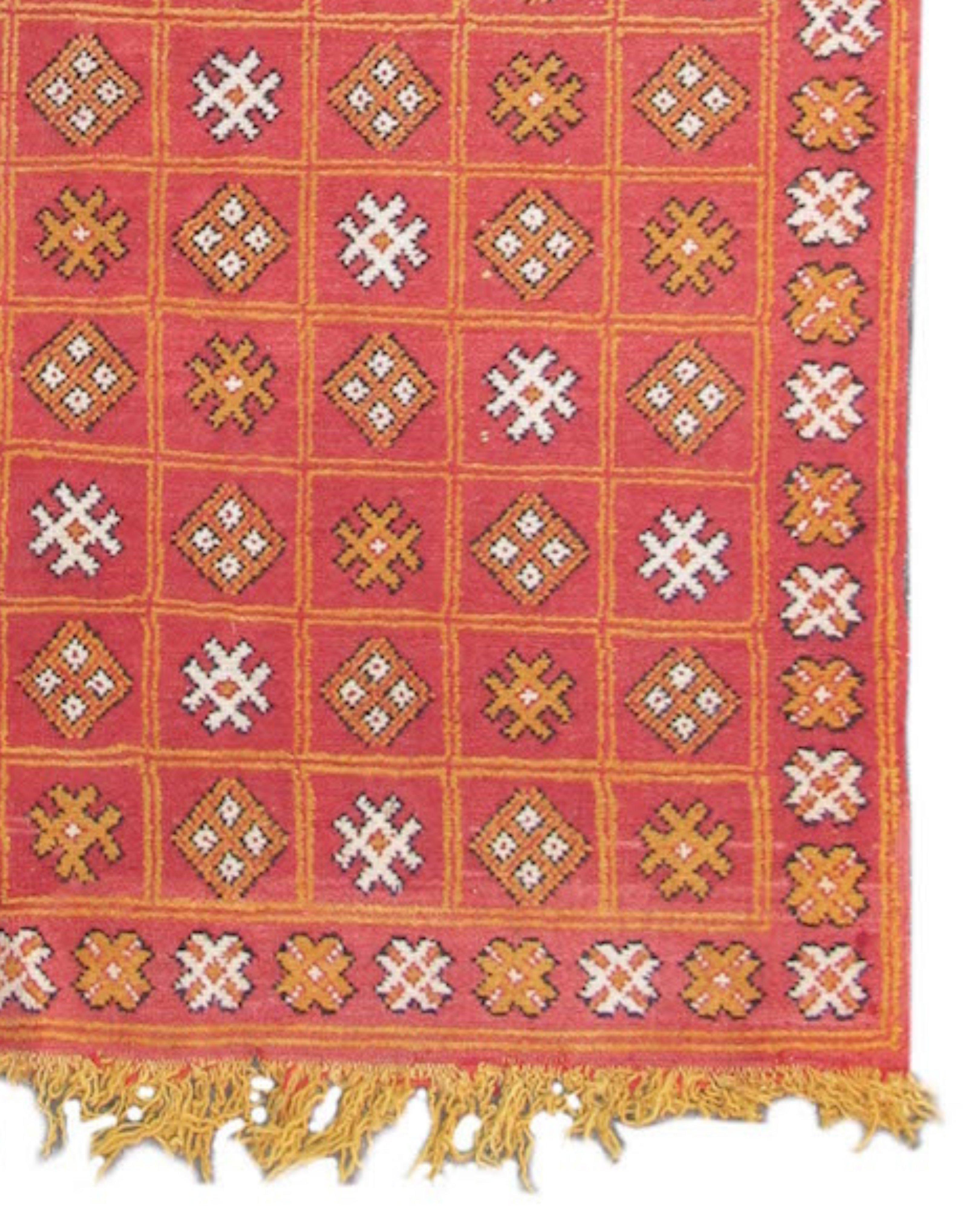 Wool Moroccan Rug, Mid-20th Century For Sale