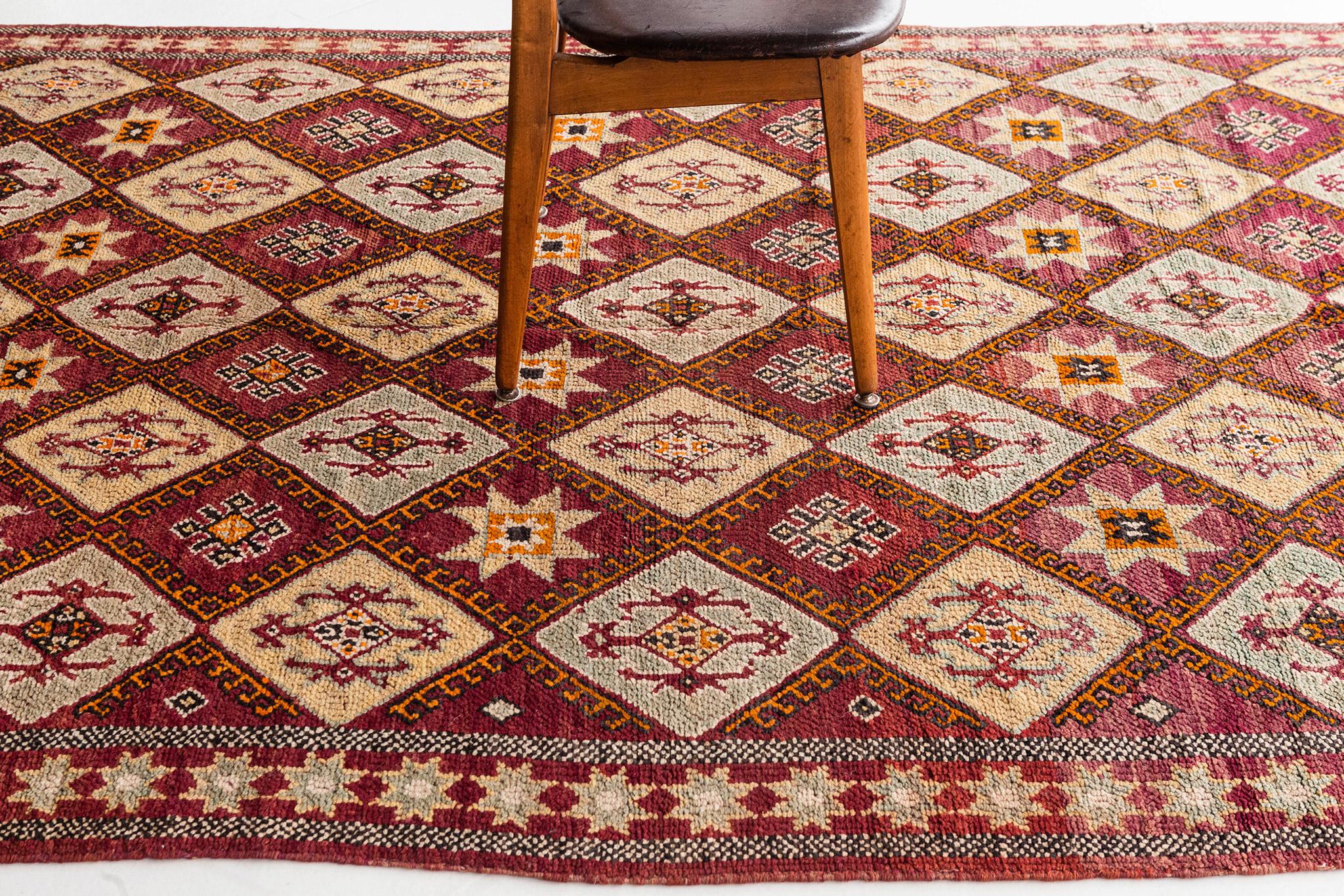 Hand-Knotted Moroccan Rug Middle Atlas Tribe Atlas Collection For Sale