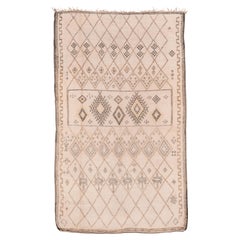 Moroccan Rug with Ivory Lattice Mid Century