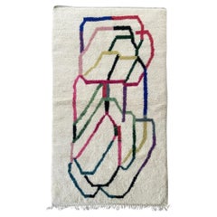 Moroccan Rugs -  5x8 White Moroccan Rug  Handwoven Contemporary Design