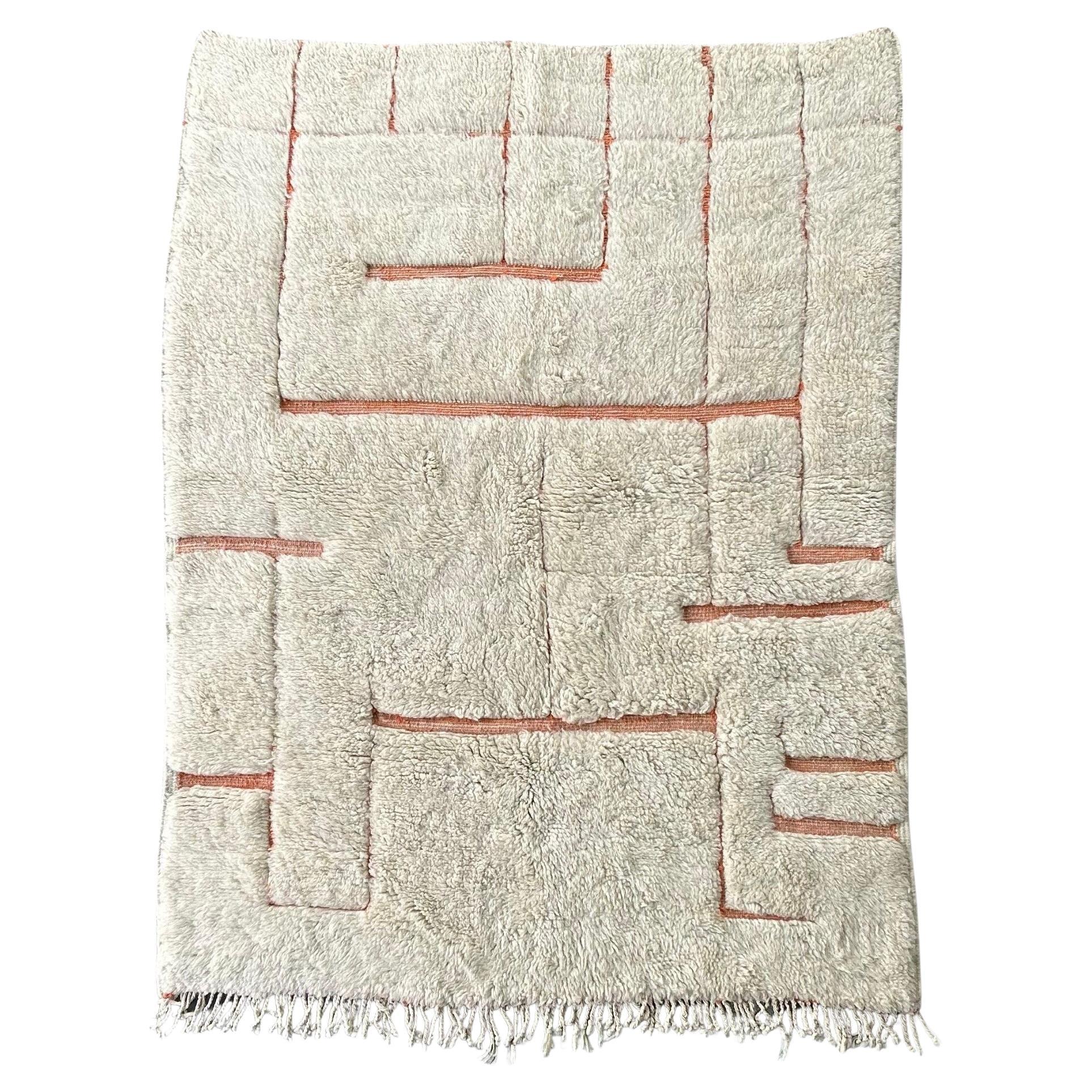 Alfombras Marroquíes - Alfombra Marroquí Solstice Serenity White 5x8ft  Elegancia tejida a mano