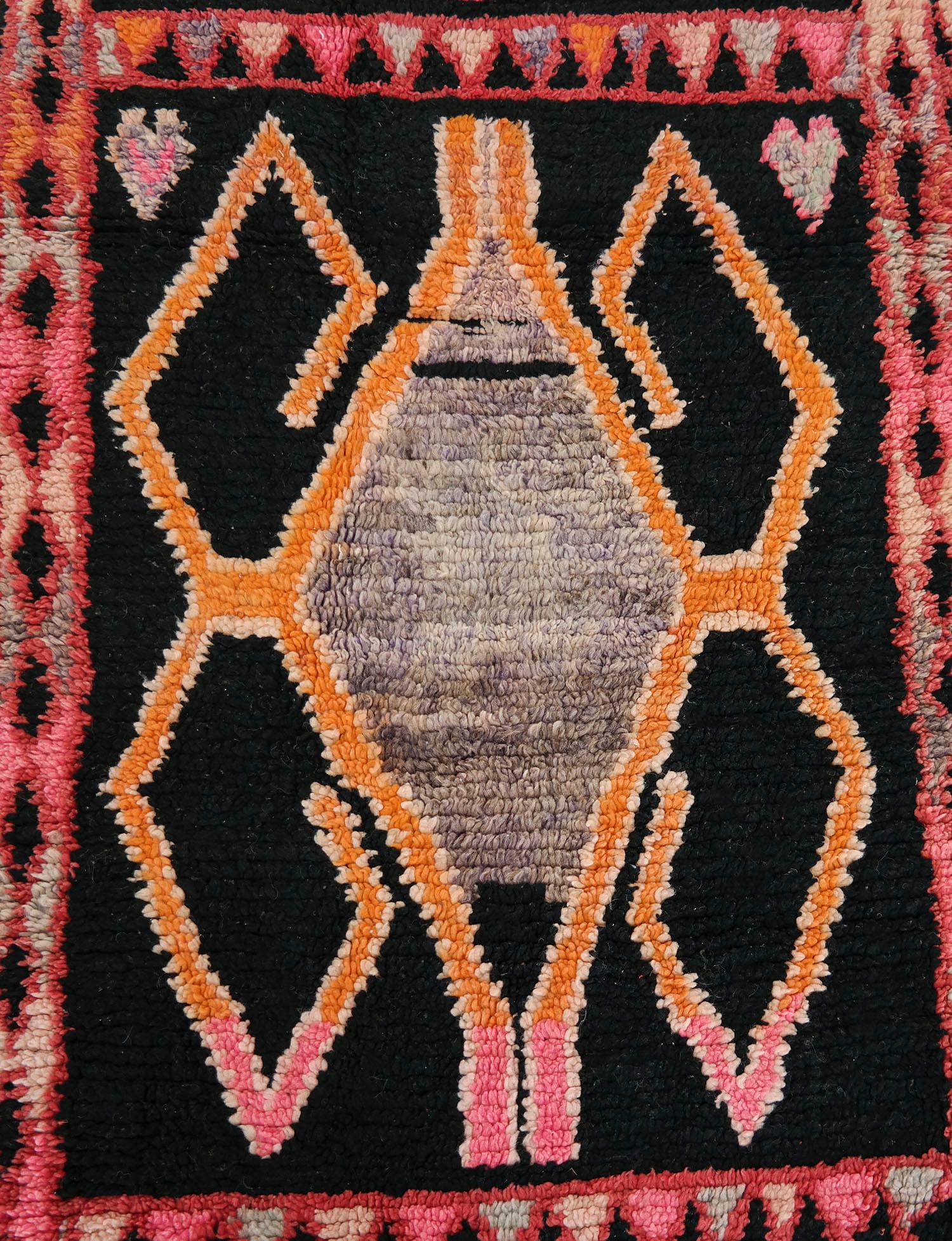 Hand-Knotted Moroccan Runner Rug, Carpet Runner, Very Long Vintage Runner Rug
