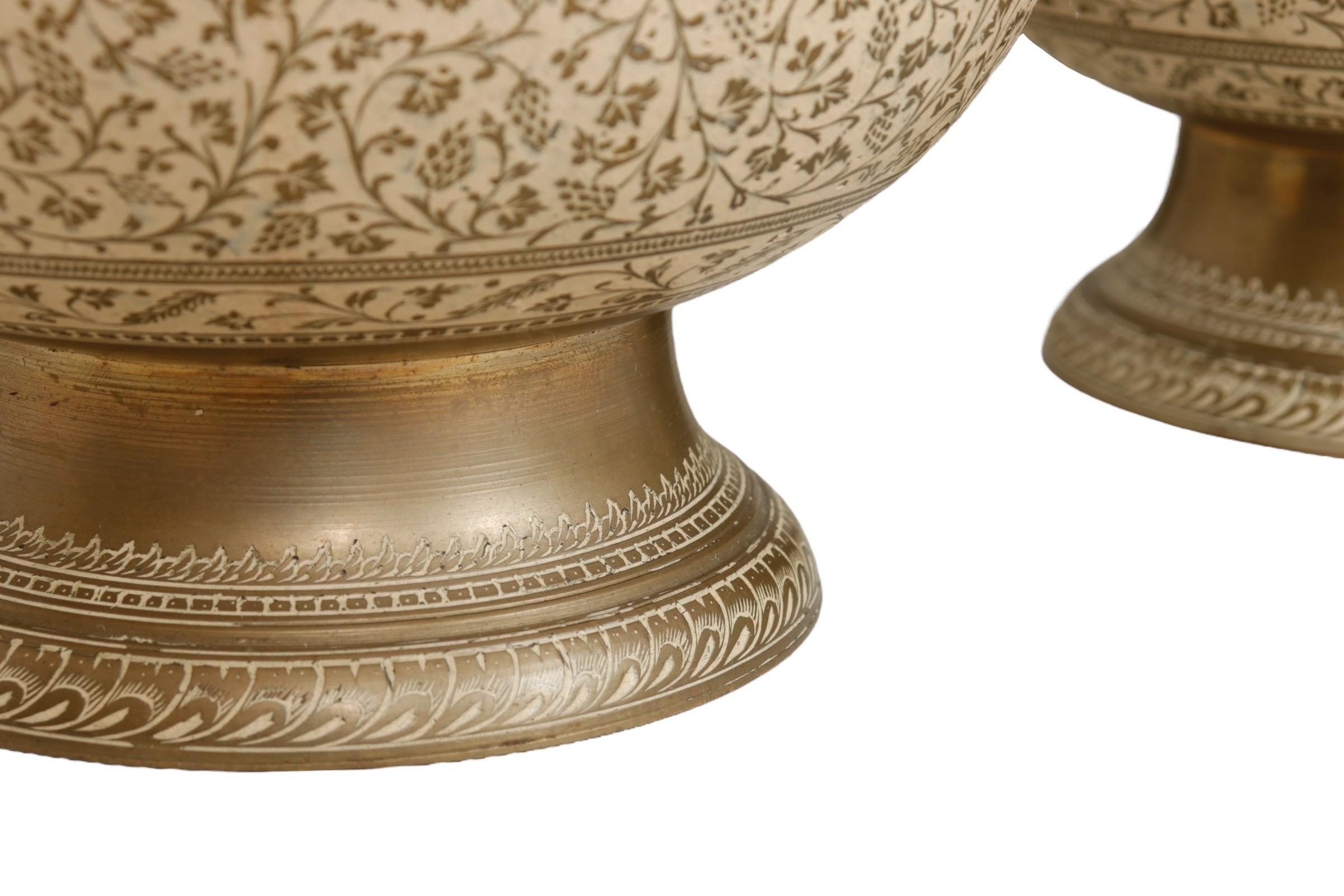 Lampade da tavolo marocchine in ottone graffito - una coppia 1