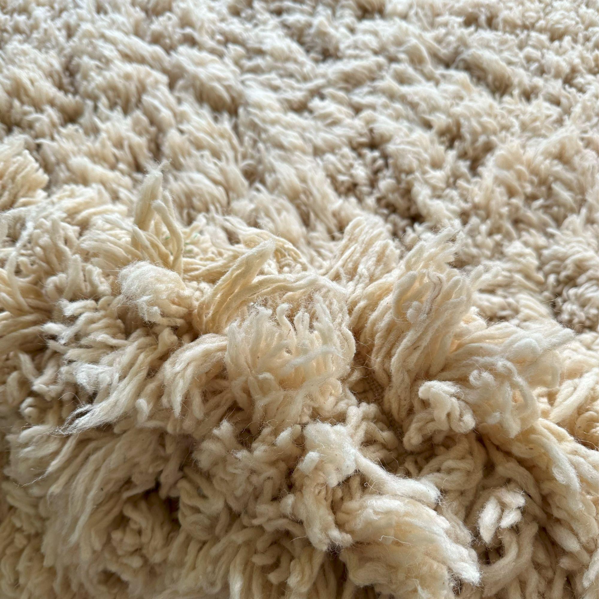 Alfombra Marroquí Shag 12x15 FT Atlas Echo, Inmaculada Alfombra Crema de Pelo Largo Anudado a mano en venta