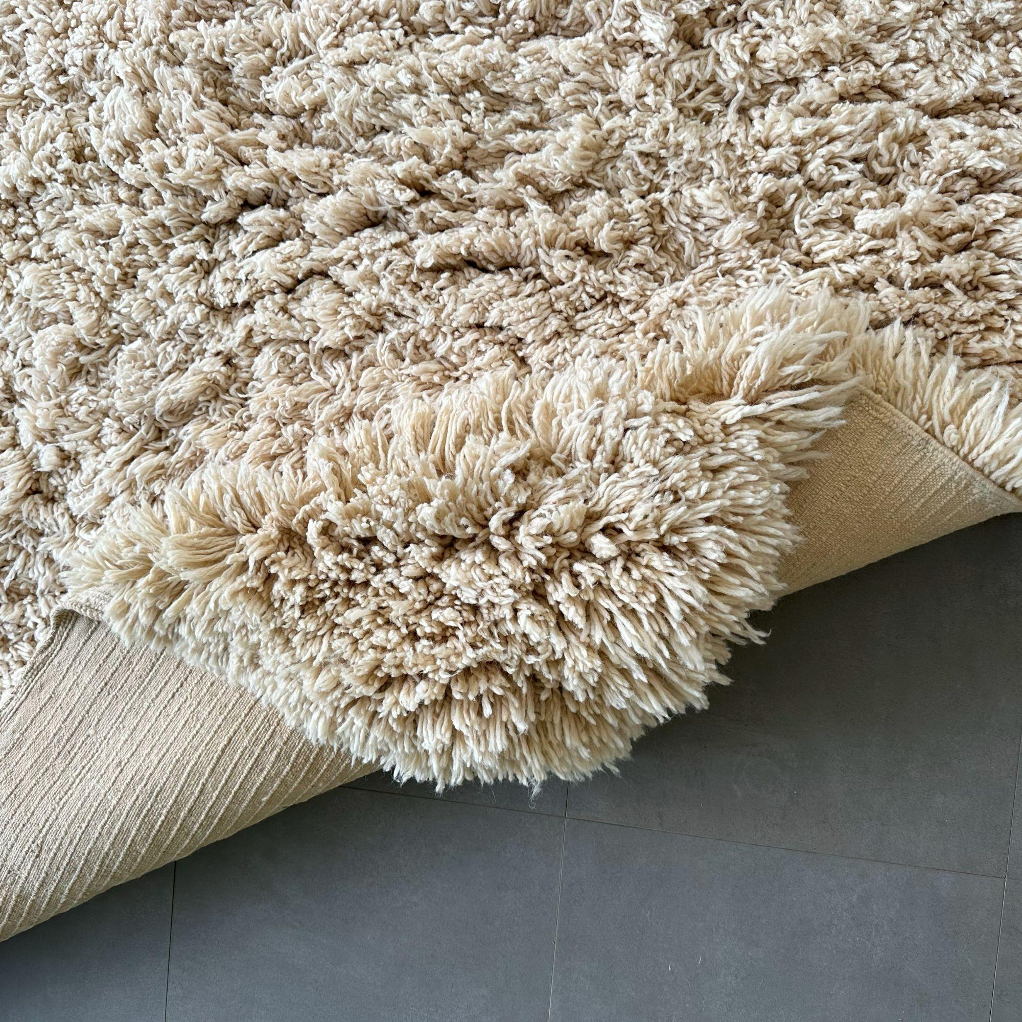 Alfombra Marroquí Shag 12x15 FT Atlas Echo, Inmaculada Alfombra Crema de Pelo Largo en venta 1
