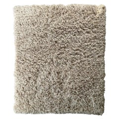 Moroccan Shag Rug 5x8 FT Atlas Echo, Immaculate Creme Long Pile Rug