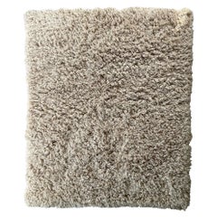 Moroccan Shag Rug 9x12 FT Atlas Echo, Immaculate Creme Long Pile Rug