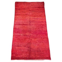 Moroccan Shaggy Wool Rug by Berber Tribes, Red High Pile, Vintage 1980